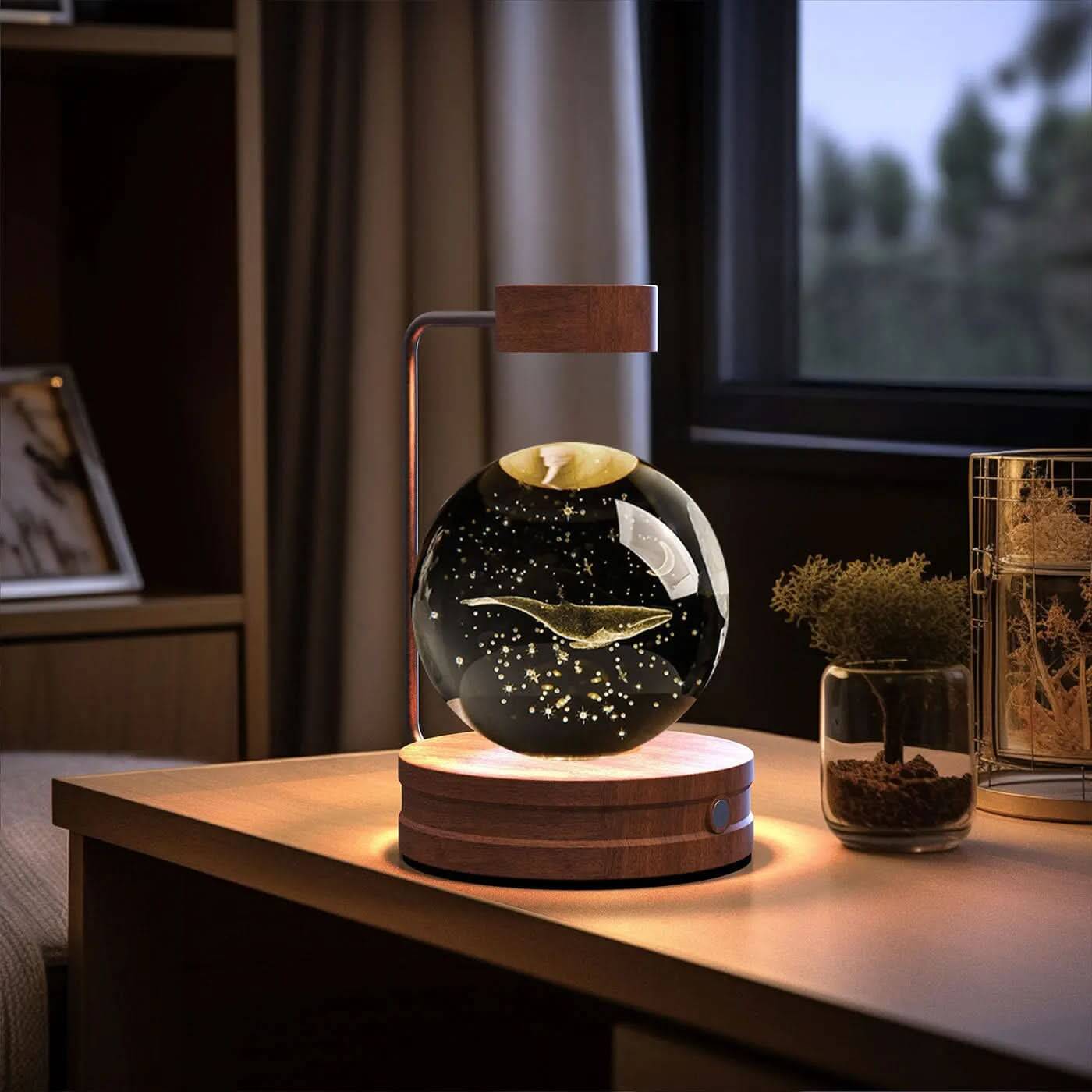 Lampe de chevet cristal, lumière d'ambiance USB pour chambre Les Visionnaires