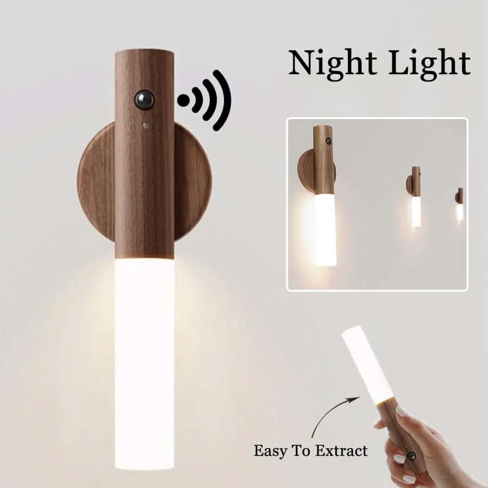 Lampe de Nuit LED Magnétique en Bois Les Visionnaires