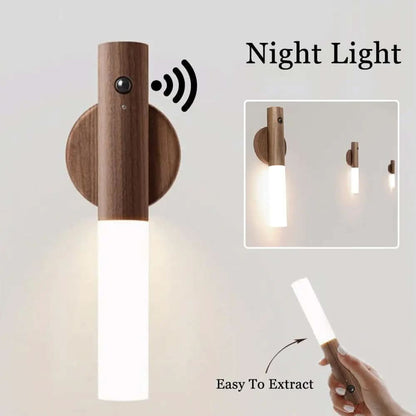 Lampe de Nuit LED Magnétique en Bois Les Visionnaires