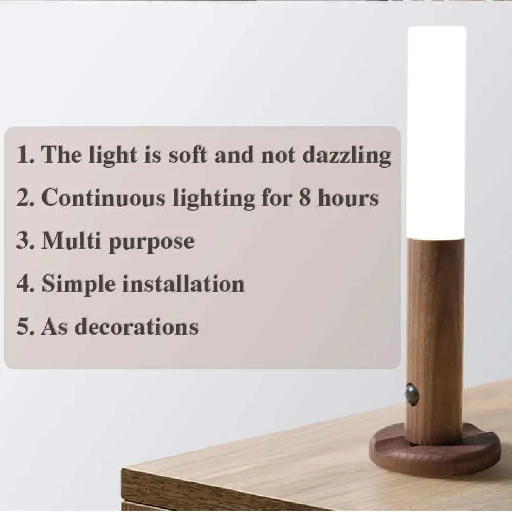 Lampe de Nuit LED Magnétique en Bois Les Visionnaires