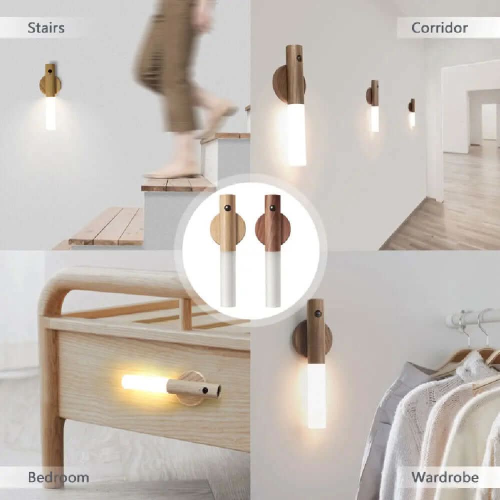 Lampe de Nuit LED Magnétique en Bois Les Visionnaires