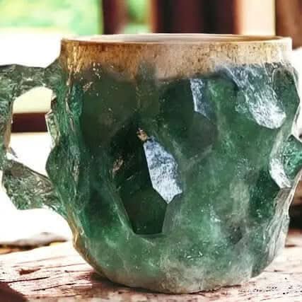 400ml Resin Mineral Crystal Coffee Mugs With Handles Elegant Fake Mineral Crystal Cup For Workplace Home Decor Christmas Gift Kitchen Gadgets Les Visionnaires
