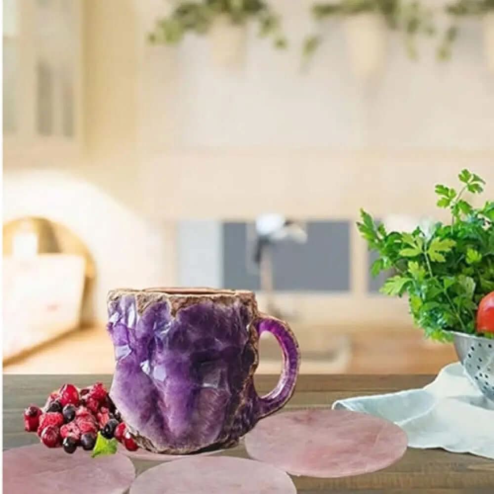 400ml Resin Mineral Crystal Coffee Mugs With Handles Elegant Fake Mineral Crystal Cup For Workplace Home Decor Christmas Gift Kitchen Gadgets Les Visionnaires