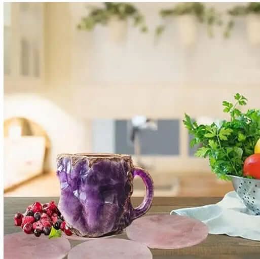400ml Resin Mineral Crystal Coffee Mugs With Handles Elegant Fake Mineral Crystal Cup For Workplace Home Decor Christmas Gift Kitchen Gadgets Les Visionnaires