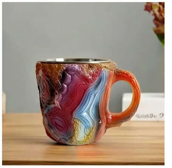 400ml Resin Mineral Crystal Coffee Mugs With Handles Elegant Fake Mineral Crystal Cup For Workplace Home Decor Christmas Gift Kitchen Gadgets Les Visionnaires