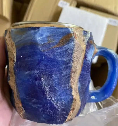 400ml Resin Mineral Crystal Coffee Mugs With Handles Elegant Fake Mineral Crystal Cup For Workplace Home Decor Christmas Gift Kitchen Gadgets Les Visionnaires