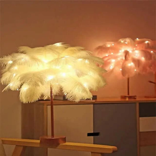 Lampe de table nordique en plumes Les Visionnaires