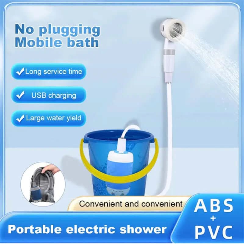 Outdoor Camping Shower Portable Electric Shower Gadgets Waterproof 5000mAh Rechargeable Battery Powered For Hiking Traveling Les Visionnaires