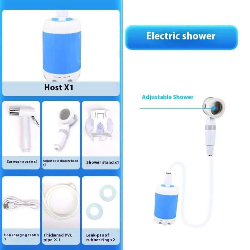 Outdoor Camping Shower Portable Electric Shower Gadgets Waterproof 5000mAh Rechargeable Battery Powered For Hiking Traveling Les Visionnaires