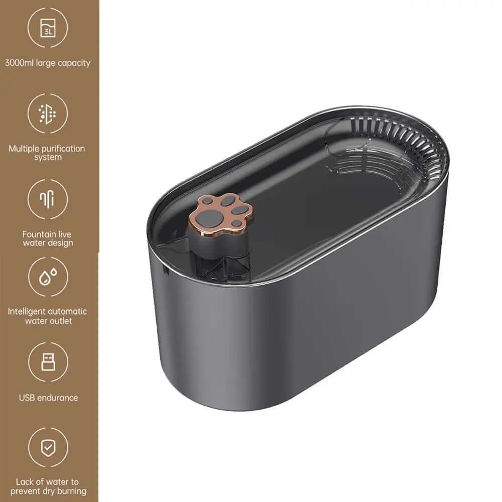 Fontaine à Eau Automatique 3L pour Chats et Chiens Les Visionnaires