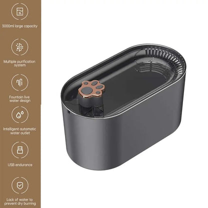 Fontaine à Eau Automatique 3L pour Chats et Chiens Les Visionnaires