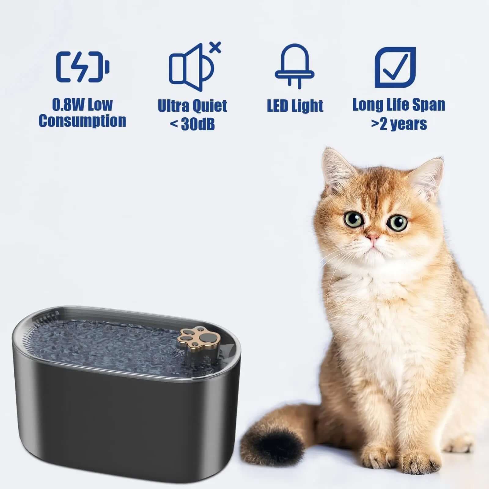 Fontaine à Eau Automatique 3L pour Chats et Chiens Les Visionnaires
