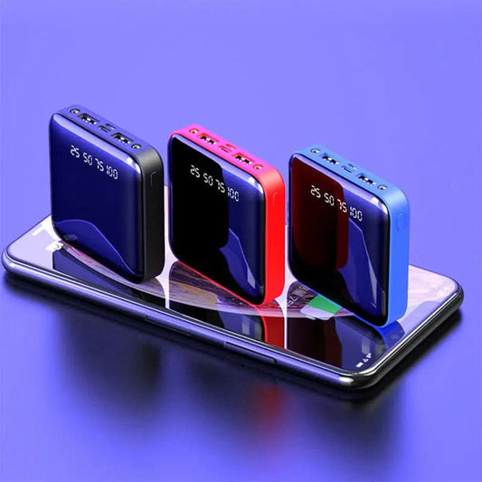 Mini Power Bank 20 000 mAh, portable, avec miroir et affichage numérique Les Visionnaires