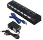 Hub USB 3.0 externe à 7 ports avec adaptateur d'alimentation Les Visionnaires