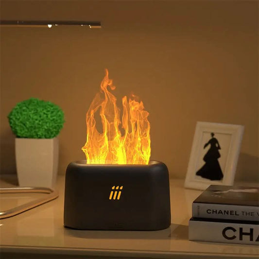 Diffuseur d'arômes à flamme, humidificateur d'air, brumisateur ultrasonique à LED Les Visionnaires