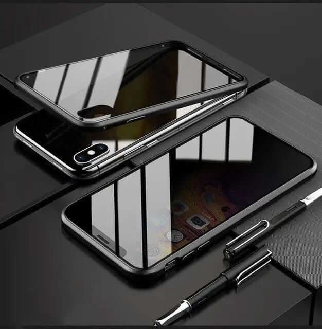 Coque de téléphone anti-espion magnétique avec verre de confidentialité Les Visionnaires