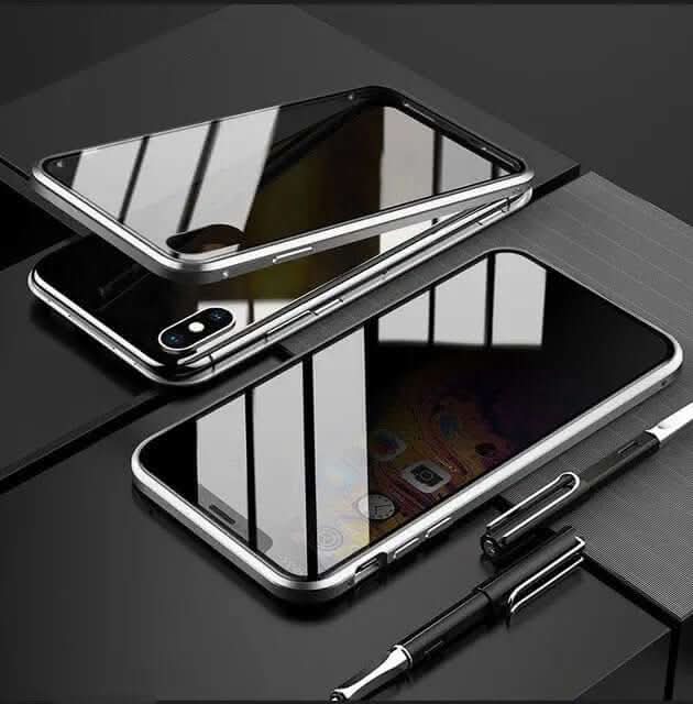 Coque de téléphone anti-espion magnétique avec verre de confidentialité Les Visionnaires