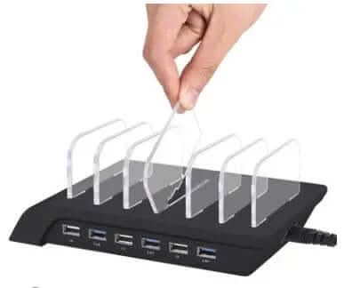 Support de chargement USB à six ports pour téléphone portable Les Visionnaires