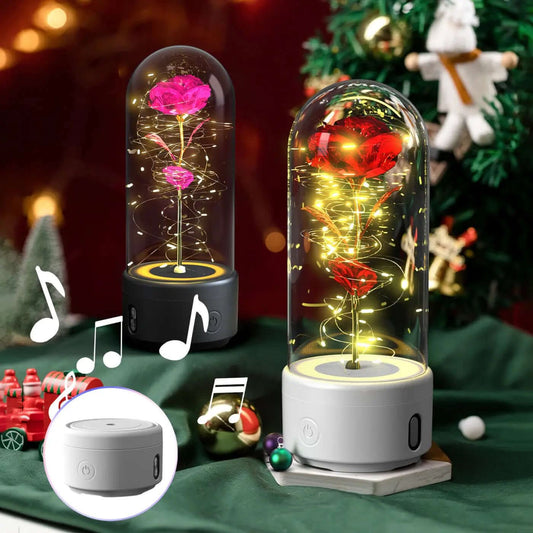 Lampe LED en forme de rose avec haut-parleur Bluetooth Les Visionnaires