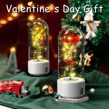 Lampe LED en forme de rose avec haut-parleur Bluetooth Les Visionnaires