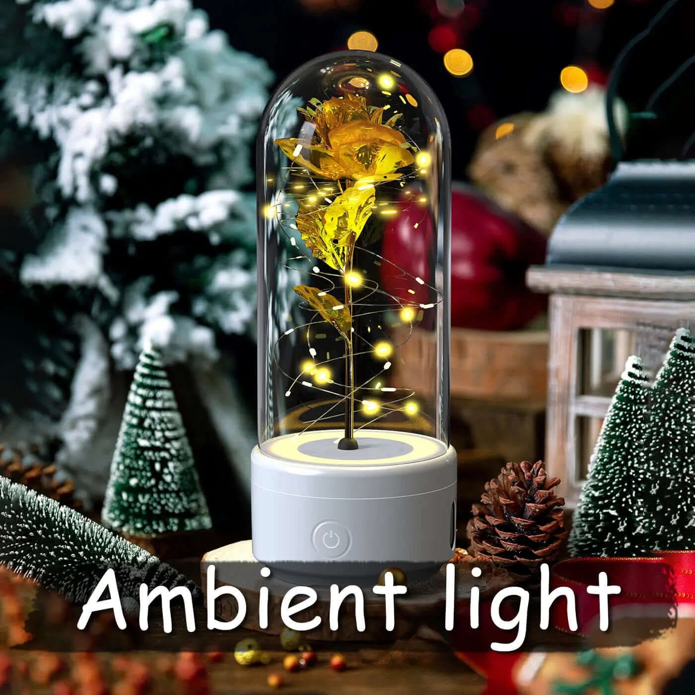 Lampe LED en forme de rose avec haut-parleur Bluetooth Les Visionnaires