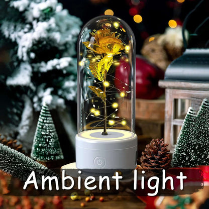 Lampe LED en forme de rose avec haut-parleur Bluetooth Les Visionnaires