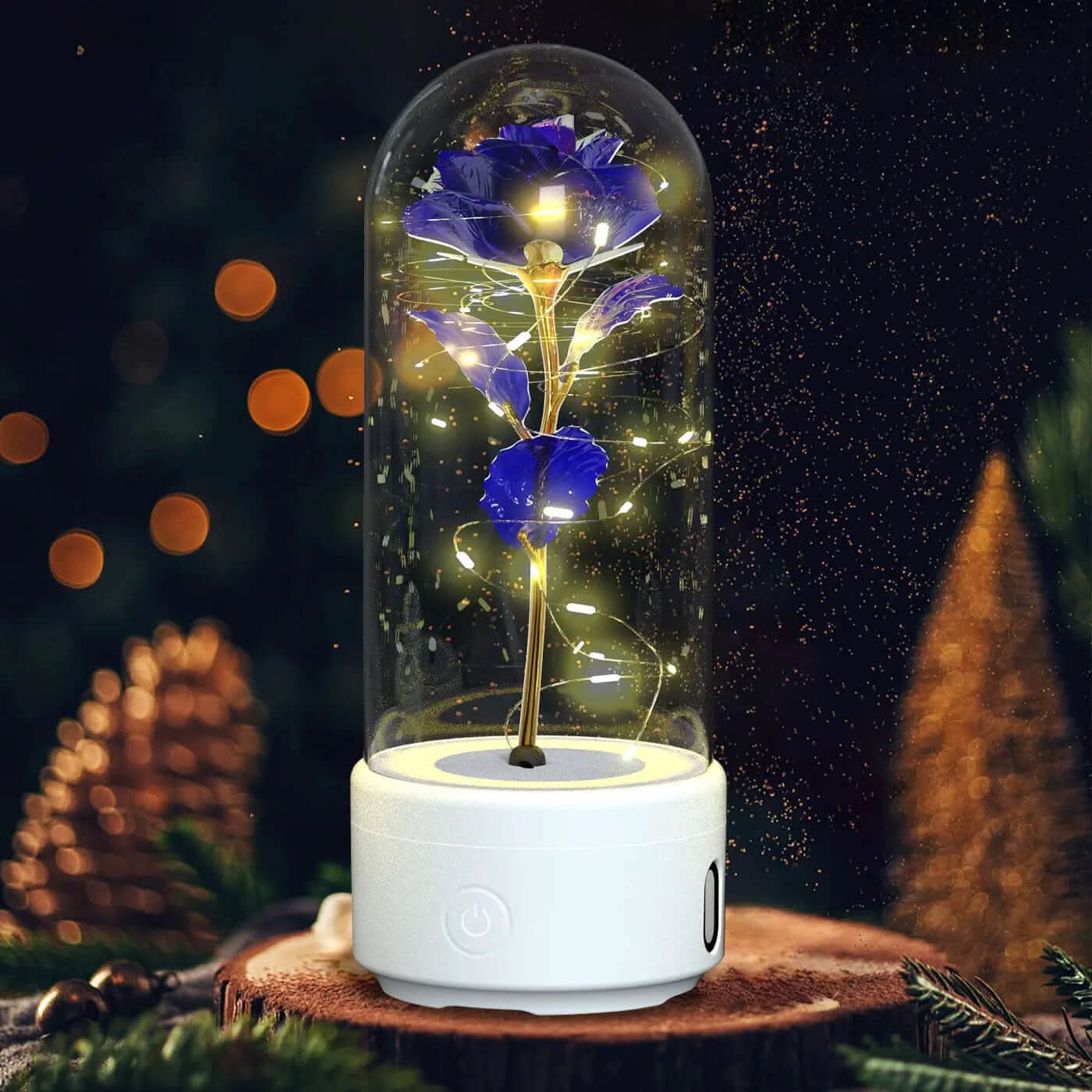 Lampe LED en forme de rose avec haut-parleur Bluetooth Les Visionnaires