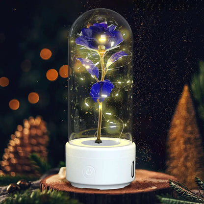 Lampe LED en forme de rose avec haut-parleur Bluetooth Les Visionnaires