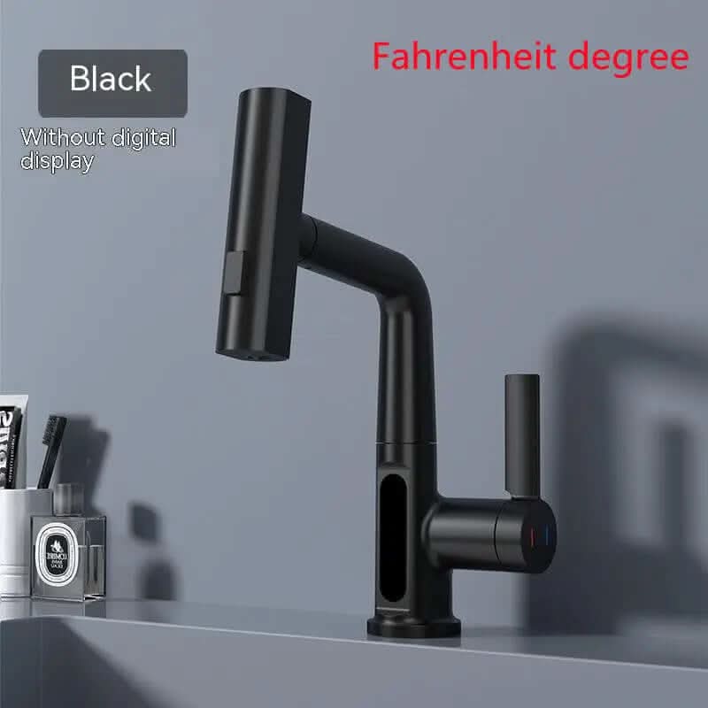Intelligent Digital Display Faucet Pull-out Basin Faucet Temperature Digital Display Rotation Les Visionnaires
