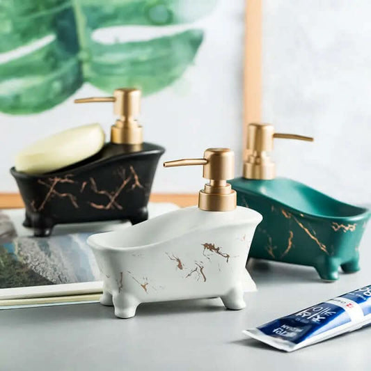 distributeur de savon et gel douche en céramique de luxe Les Visionnaires