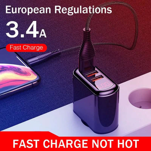 chargeur USB 3 ports avec affichage LED Les Visionnaires