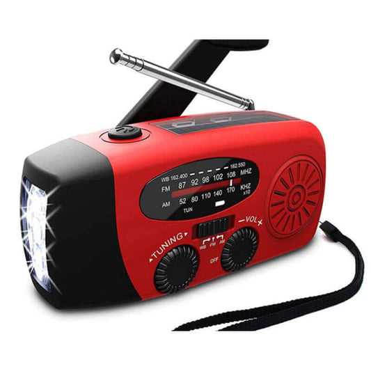 Lampe de poche radio solaire à manivelle avec chargement USB Les Visionnaires