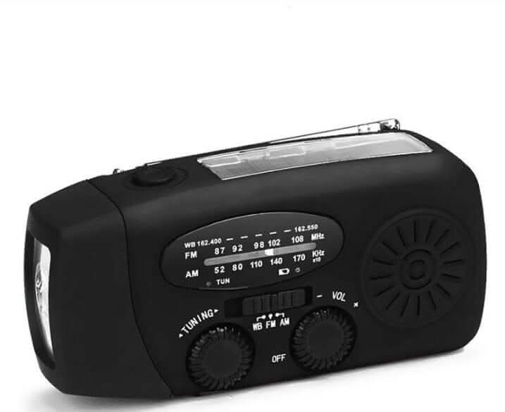 Lampe de poche radio solaire à manivelle avec chargement USB Les Visionnaires