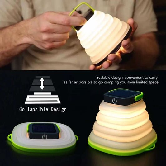 lampe Solaire Pliable IP68 - lanterne idéale pour le camping Les Visionnaires