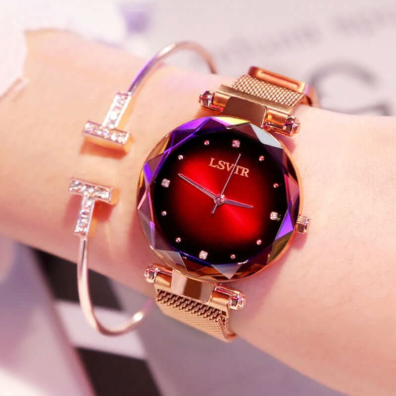 Montre en or rose avec diamants Les Visionnaires