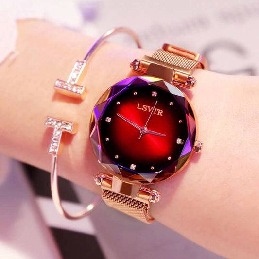 Montre en or rose avec diamants Les Visionnaires