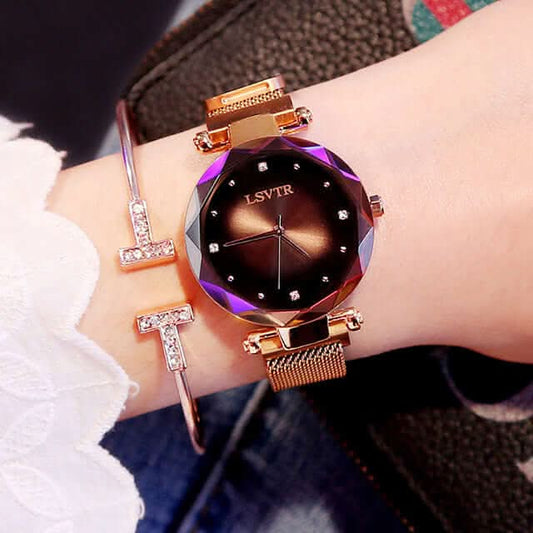 Montre en or rose avec diamants Les Visionnaires
