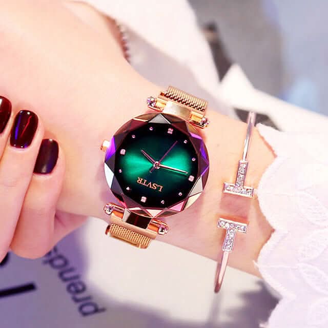 Montre en or rose avec diamants Les Visionnaires