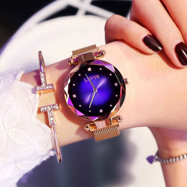 Montre en or rose avec diamants Les Visionnaires