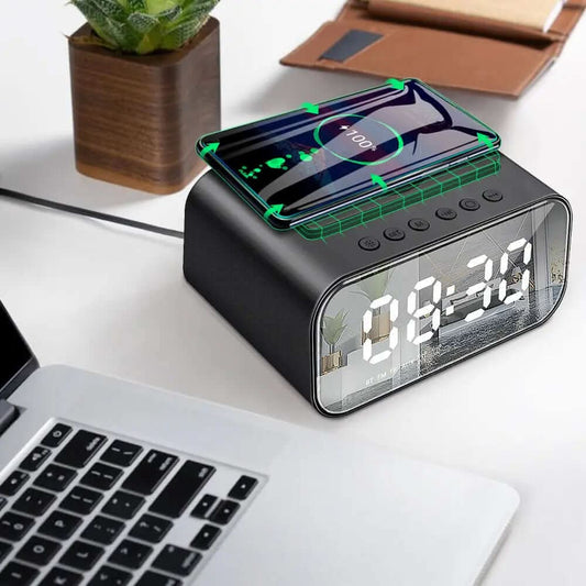 Réveil LED avec Enceinte Bluetooth et Charge Sans Fil Les Visionnaires