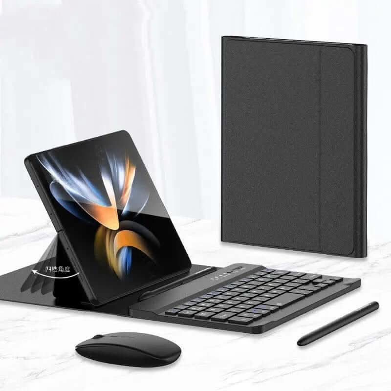 Ensemble clavier sans fil pliable avec étui en cuir Les Visionnaires