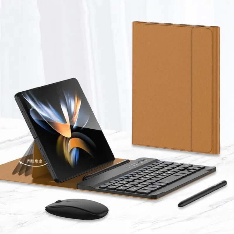 Ensemble clavier sans fil pliable avec étui en cuir Les Visionnaires