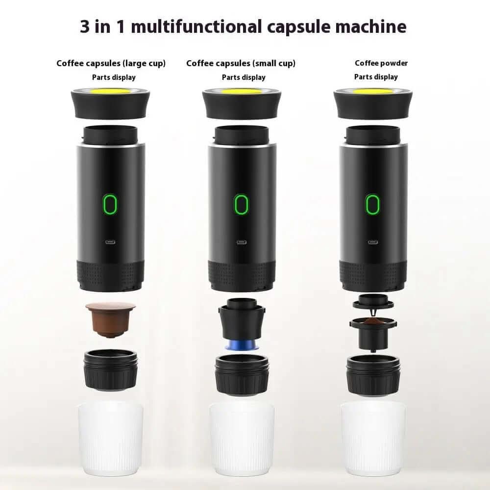Electric Grinder Coffee Travel Handy 3 In1 Espresso Portable Coffee Espresso Maker Machine Cafe Portable Capsule Coffee Machine Kitchen Gadgets Les Visionnaires