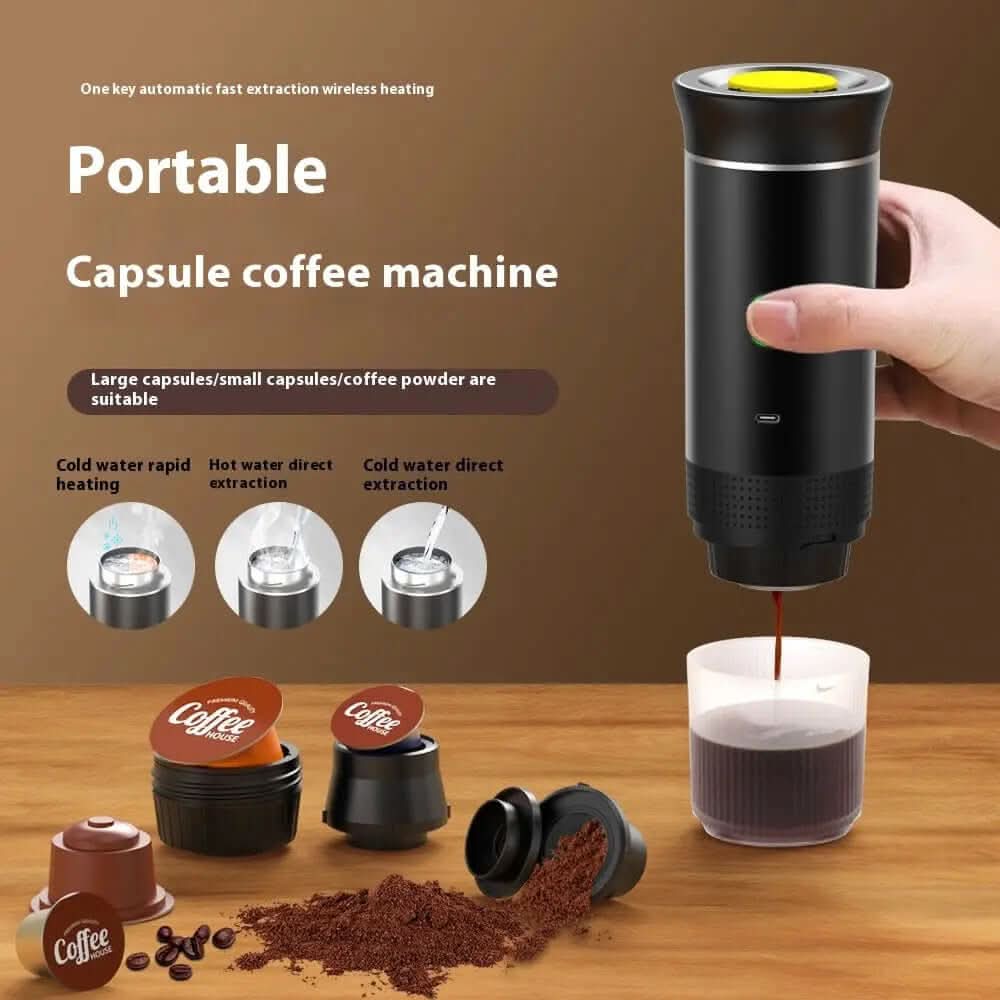 Electric Grinder Coffee Travel Handy 3 In1 Espresso Portable Coffee Espresso Maker Machine Cafe Portable Capsule Coffee Machine Kitchen Gadgets Les Visionnaires