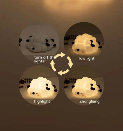 Cute Silicone Night Lights Sheep Cartoon Bedroom Lamp Les Visionnaires