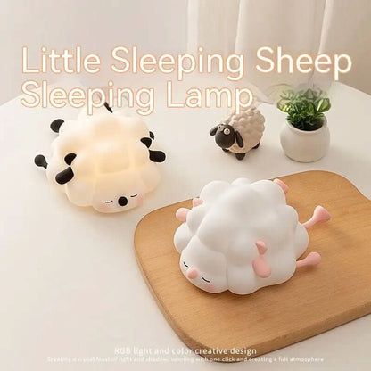Cute Silicone Night Lights Sheep Cartoon Bedroom Lamp Les Visionnaires