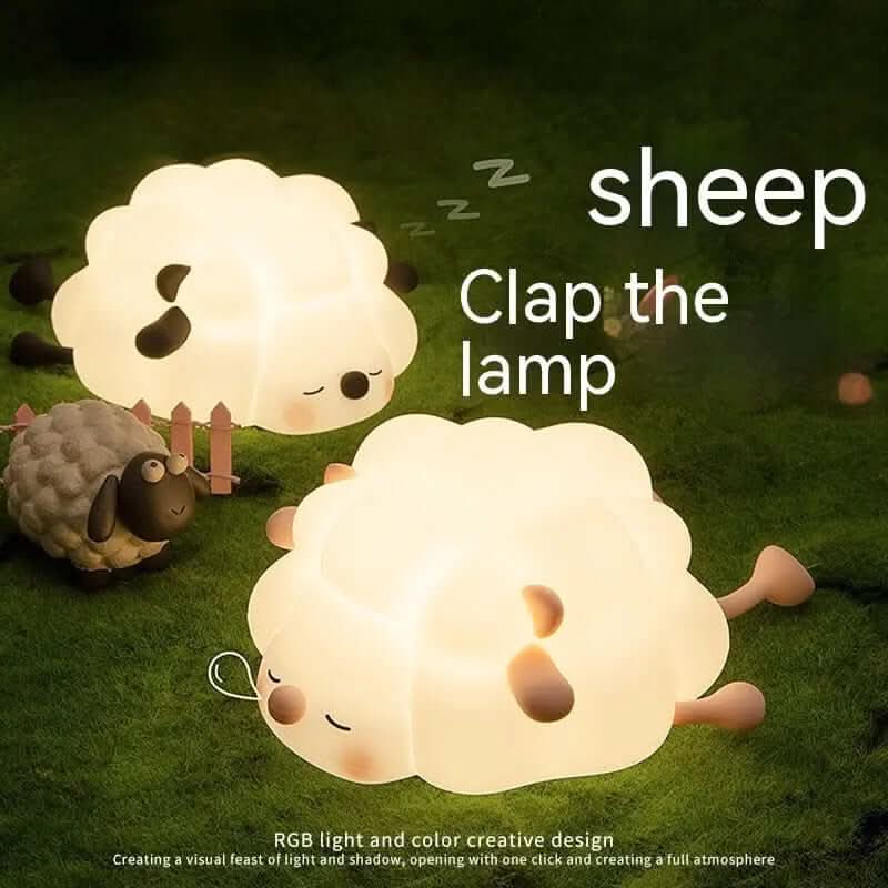 Cute Silicone Night Lights Sheep Cartoon Bedroom Lamp Les Visionnaires