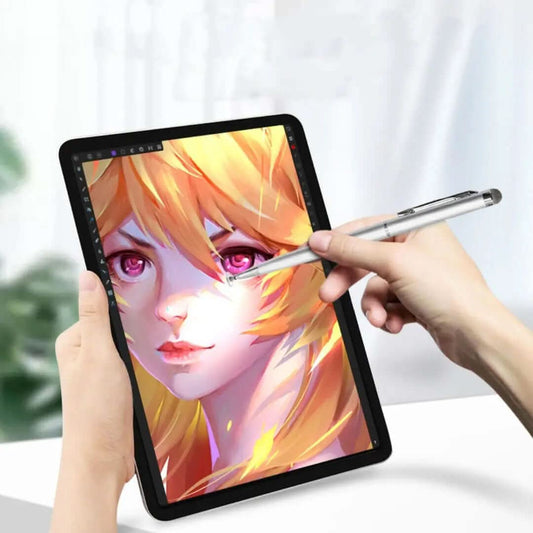 Stylet capacitif 2-en-1 à pointe tissu et disque transparent ️ Les Visionnaires