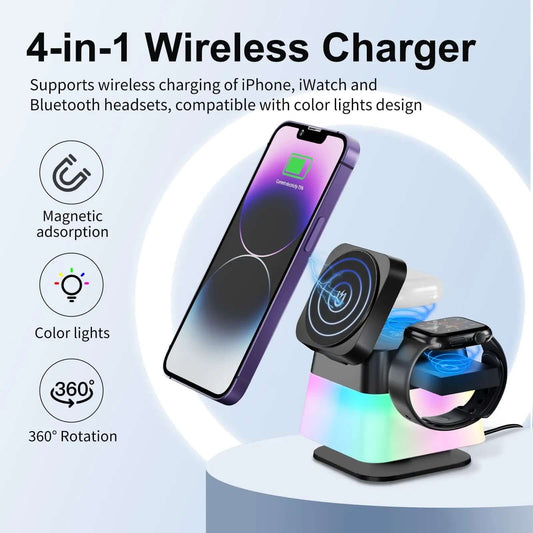 Support de chargeur sans fil rotatif 4 en 1 Les Visionnaires