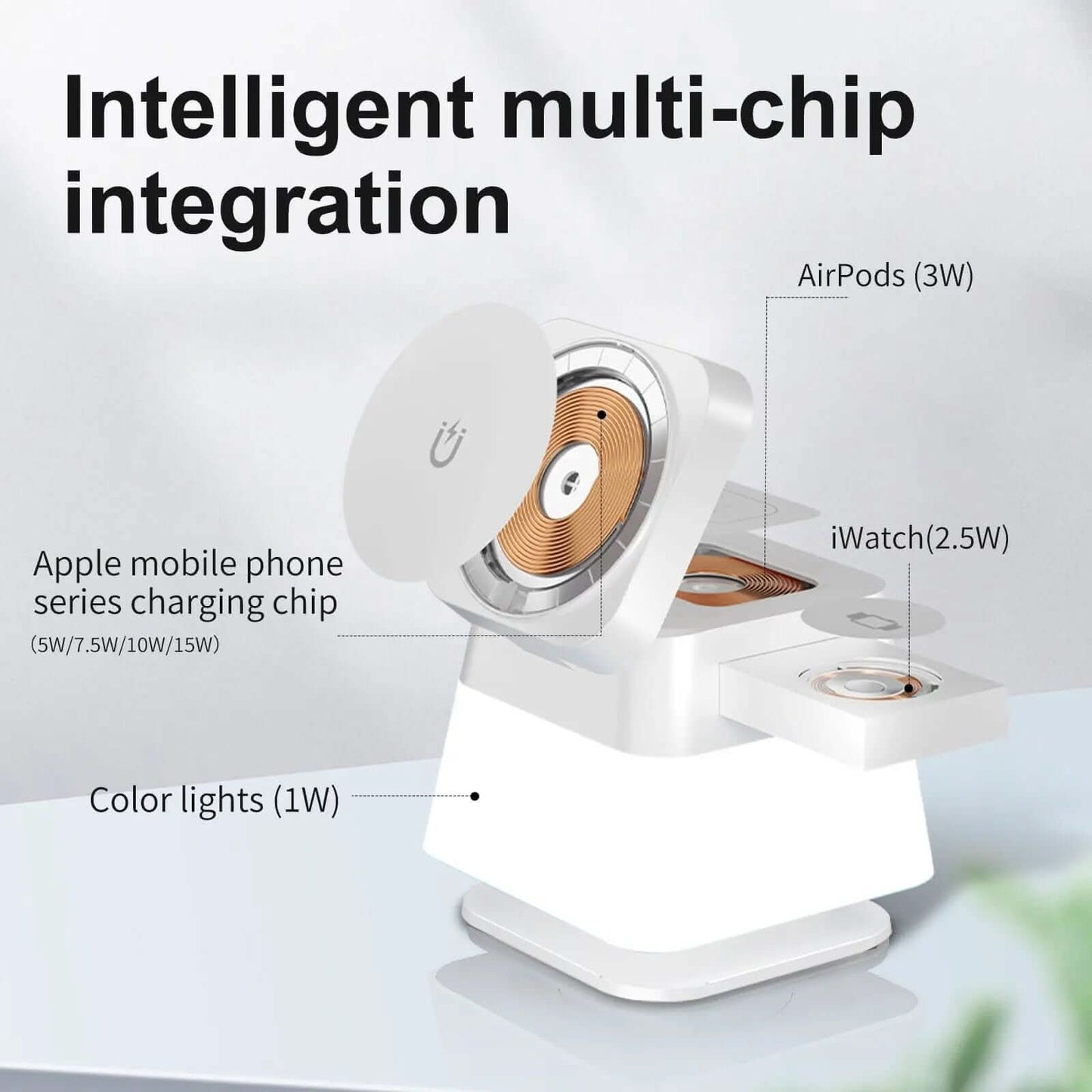 Support de chargeur sans fil rotatif 4 en 1 Les Visionnaires